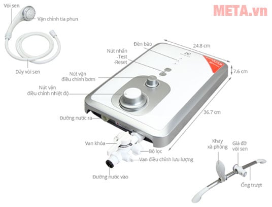 Máy nước nóng trực tiếp Electrolux EWE351BX-DW – hình 6