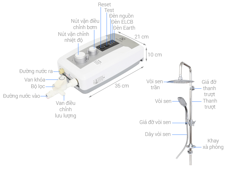 Máy nước nóng trực tiếp Electrolux EWE351HB-DWS1 – hình 1