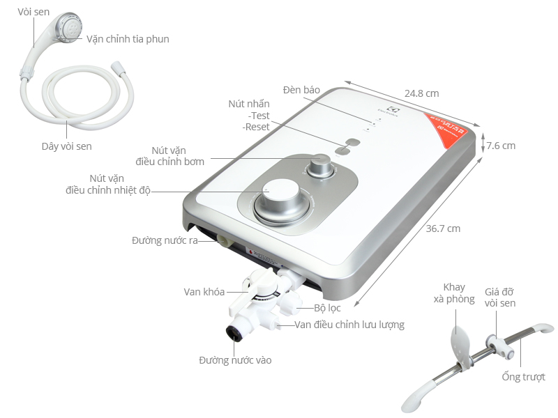 Máy nước nóng trực tiếp Electrolux EWE451BA-DW – hình 1