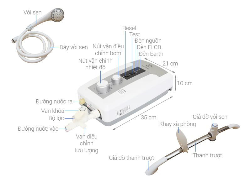 Máy nước nóng trực tiếp Electrolux EWE451HB-DWS2 – hình 1