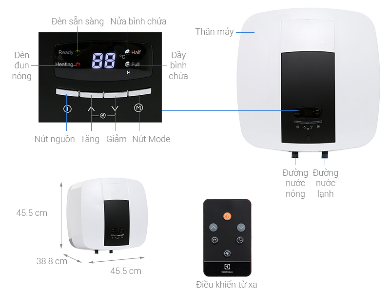 Máy nước nóng gián tiếp Electrolux EWS302DX-DWE 30 lít – hình 1
