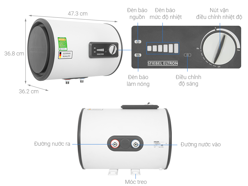 Máy nước nóng gián tiếp Stiebel Eltron ESH 15 H Plus T-VN 15 lít – hình 1