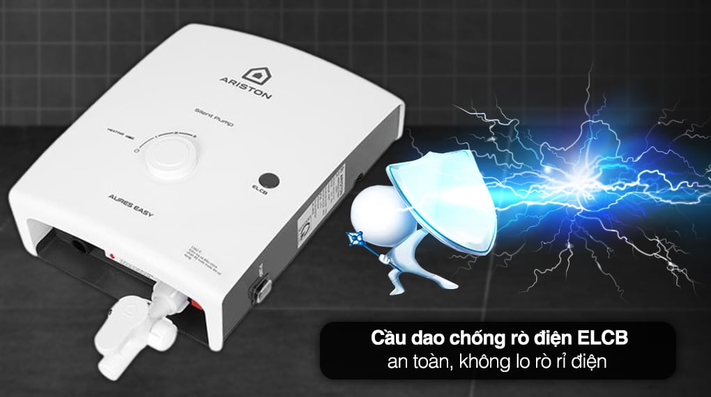 Máy nước nóng trực tiếp Ariston 4500W AURES EASY 4.5P 3S – hình 4