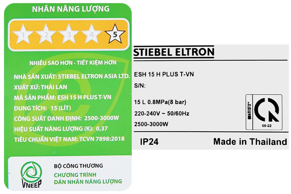 Máy nước nóng gián tiếp Stiebel Eltron ESH 15 H Plus T-VN 15 lít ảnh 7