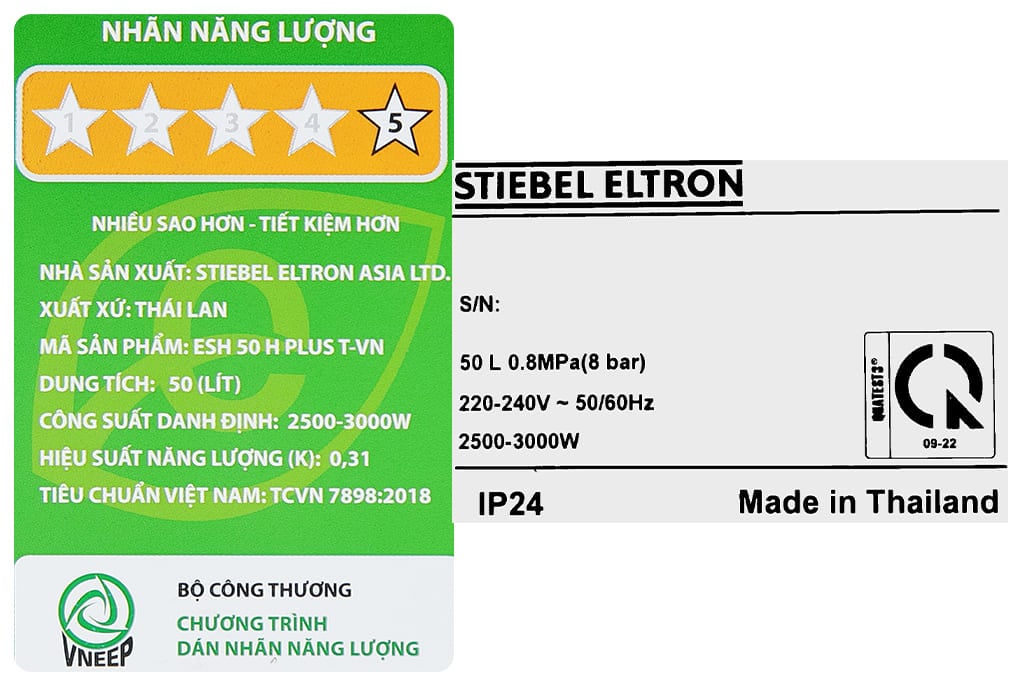 Máy nước nóng gián tiếp Stiebel Eltron ESH 50 H Plus T-VN 50 lít ảnh 10
