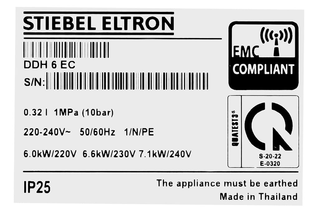 Máy nước nóng trực tiếp đa điểm Stiebel Eltron DDH 6 EC 6000W ảnh 6