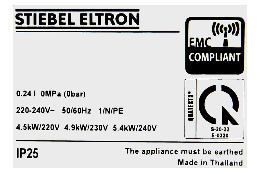 Đánh giá Máy nước nóng trực tiếp Stiebel Eltron XGL 45 EC 4500W