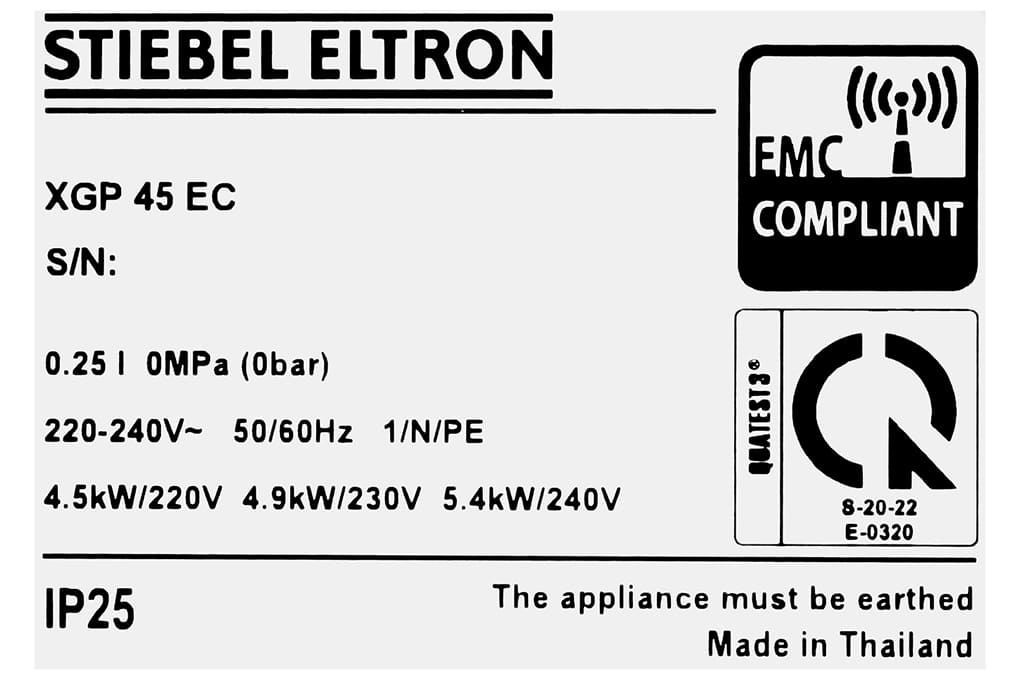 Máy nước nóng trực tiếp Stiebel Eltron XGP 45 EC 4500W ảnh 2